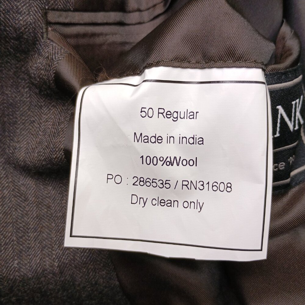 Jos. A. Bank Brown Wool Herringbone Regal Fit Blazer 50R - Picture 9 of 9